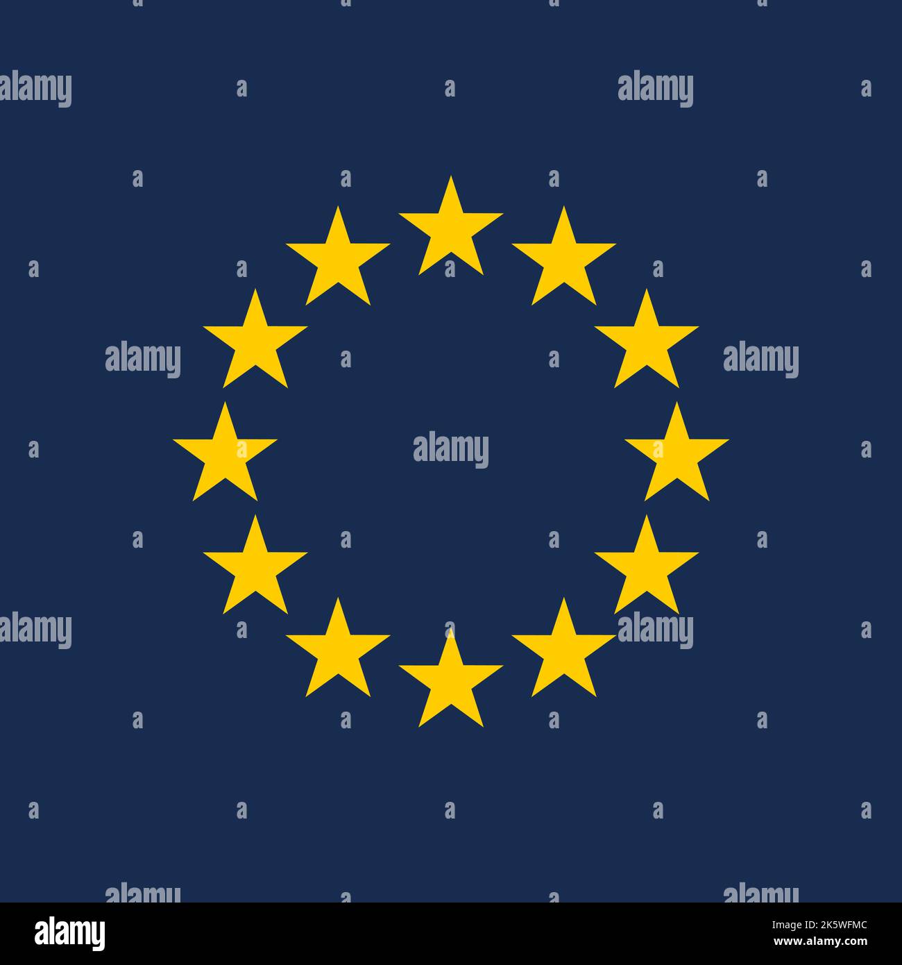 Symbol der Europäischen Union mit Sternen. Zwölf Sterne isoliertes Symbol. EU-Vektorzeichen. Stock Vektor