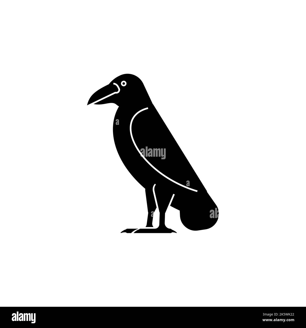 Schwarze Rabe isoliert. Schwarze Krähe Symbol des Todes Stock Vektor