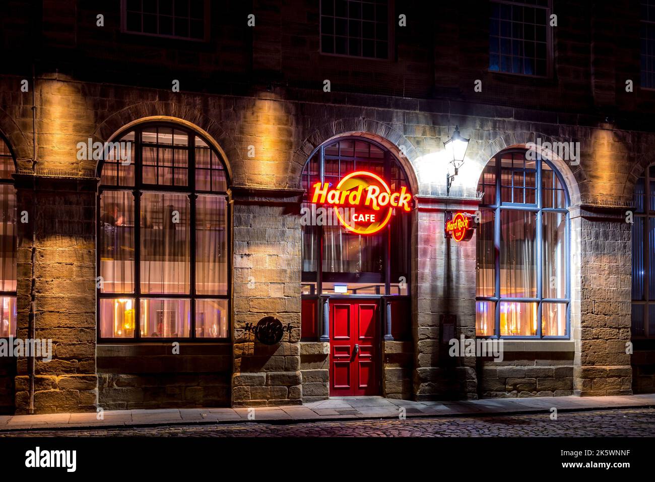 Hard Rock Cafe bei Nacht, Newcastle upon Tyne. Stockfoto