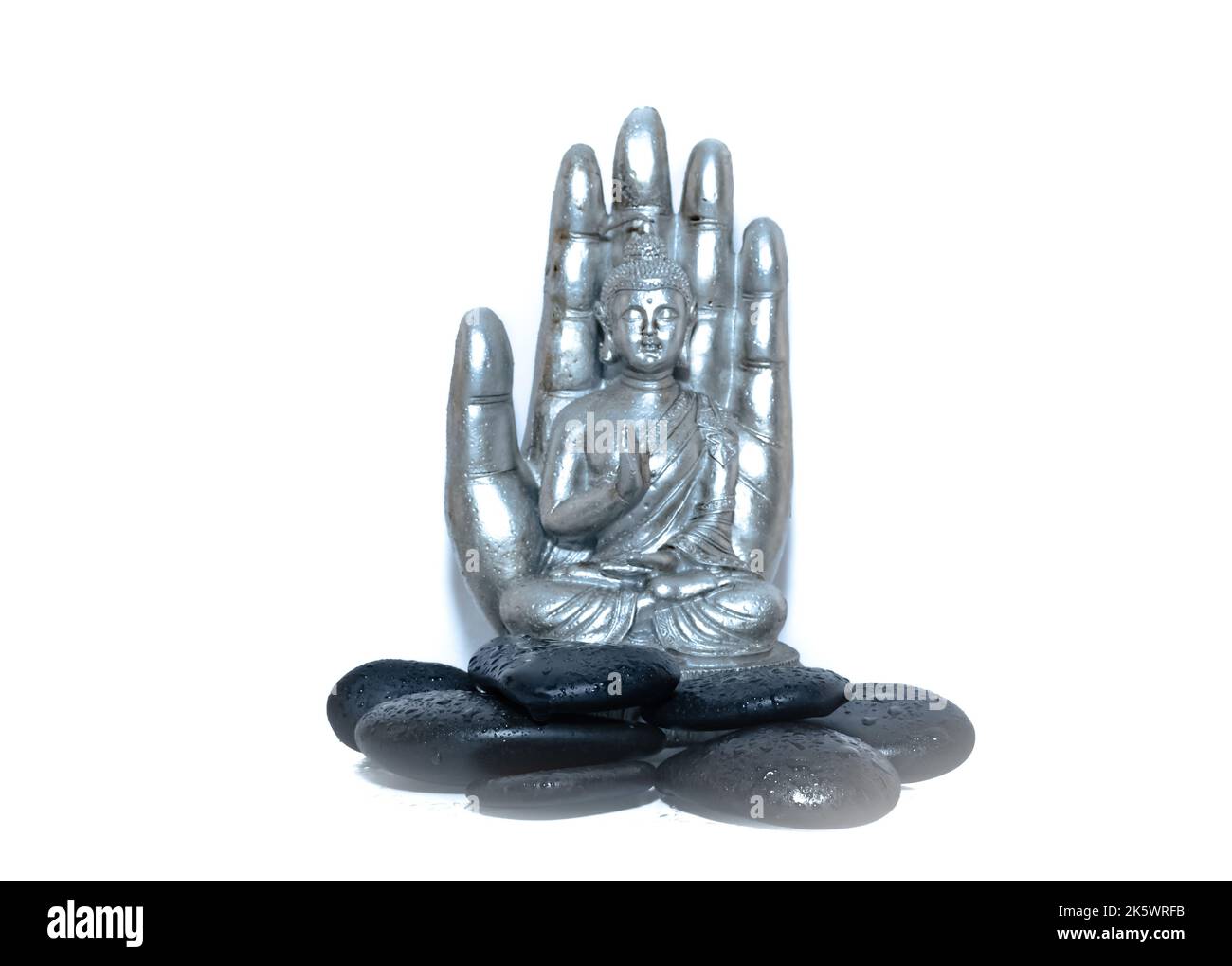 Buddha Statue auf weißem Hintergrund. Stockfoto