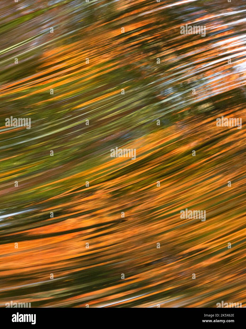 Natur Abstract - Herbstspiegelungen in schnell fließenden Flüssen - Schottland, Großbritannien Stockfoto