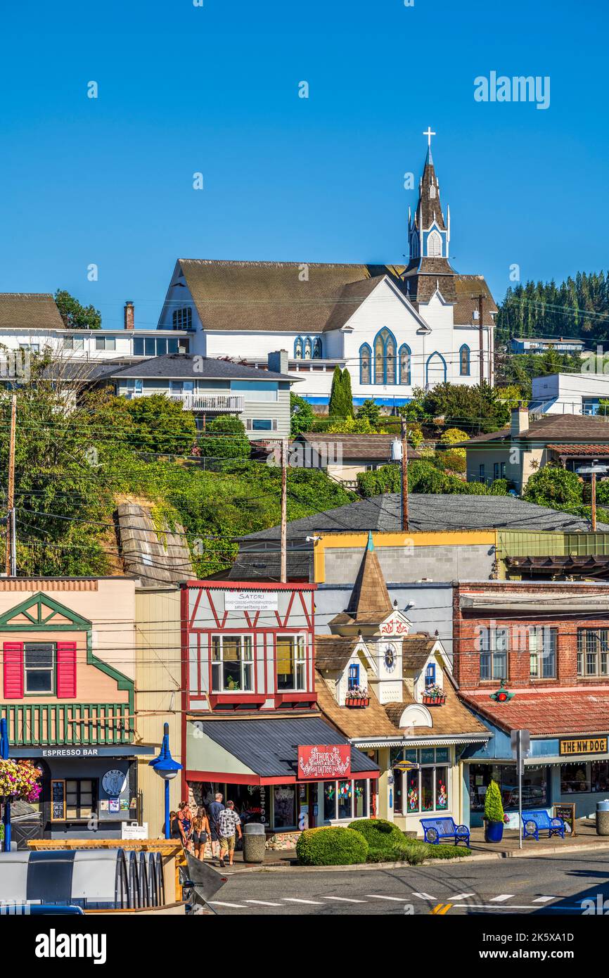 Malerischer Blick auf Poulsbo, Kitsap County, Washington, USA Stockfoto