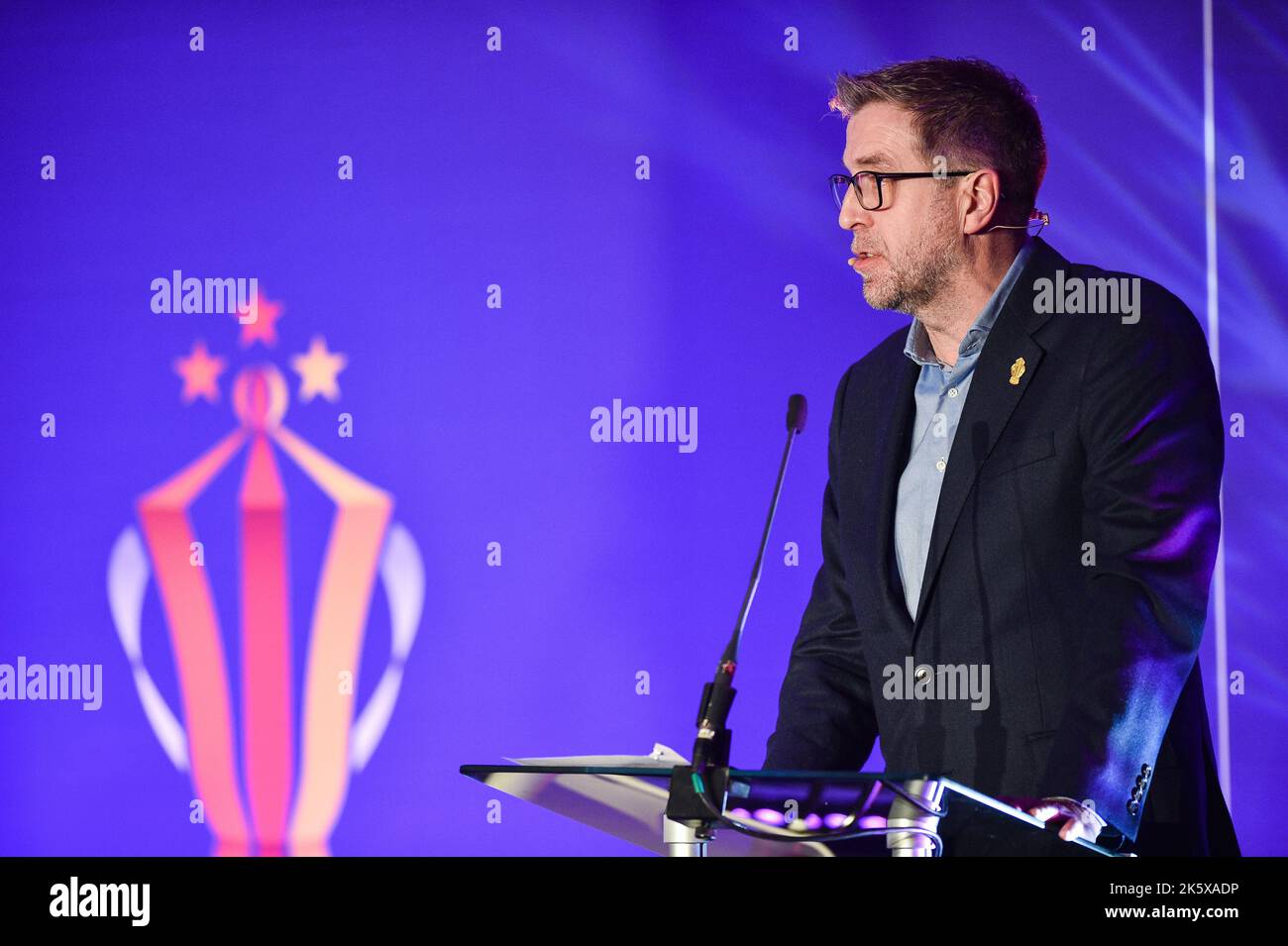 Manchester, England - 10.. Oktober 2022 - Mark Chapman veranstaltet den Start der Rugby League World Cup RLWC 2021 im Science Museum, Manchester, Großbritannien Stockfoto