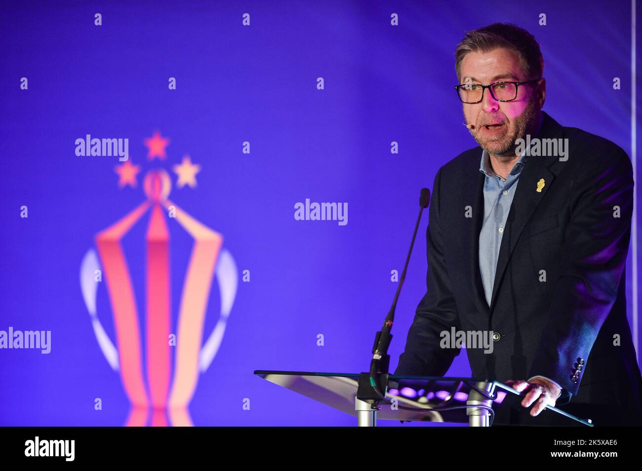 Manchester, England - 10.. Oktober 2022 - Mark Chapman veranstaltet den Start der Rugby League World Cup RLWC 2021 im Science Museum, Manchester, Großbritannien Stockfoto