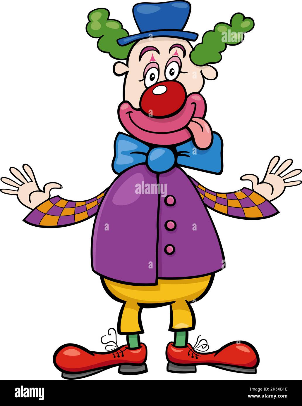 Cartoon Illustration von lustigen Clown Performer Comic-Charakter Stock Vektor