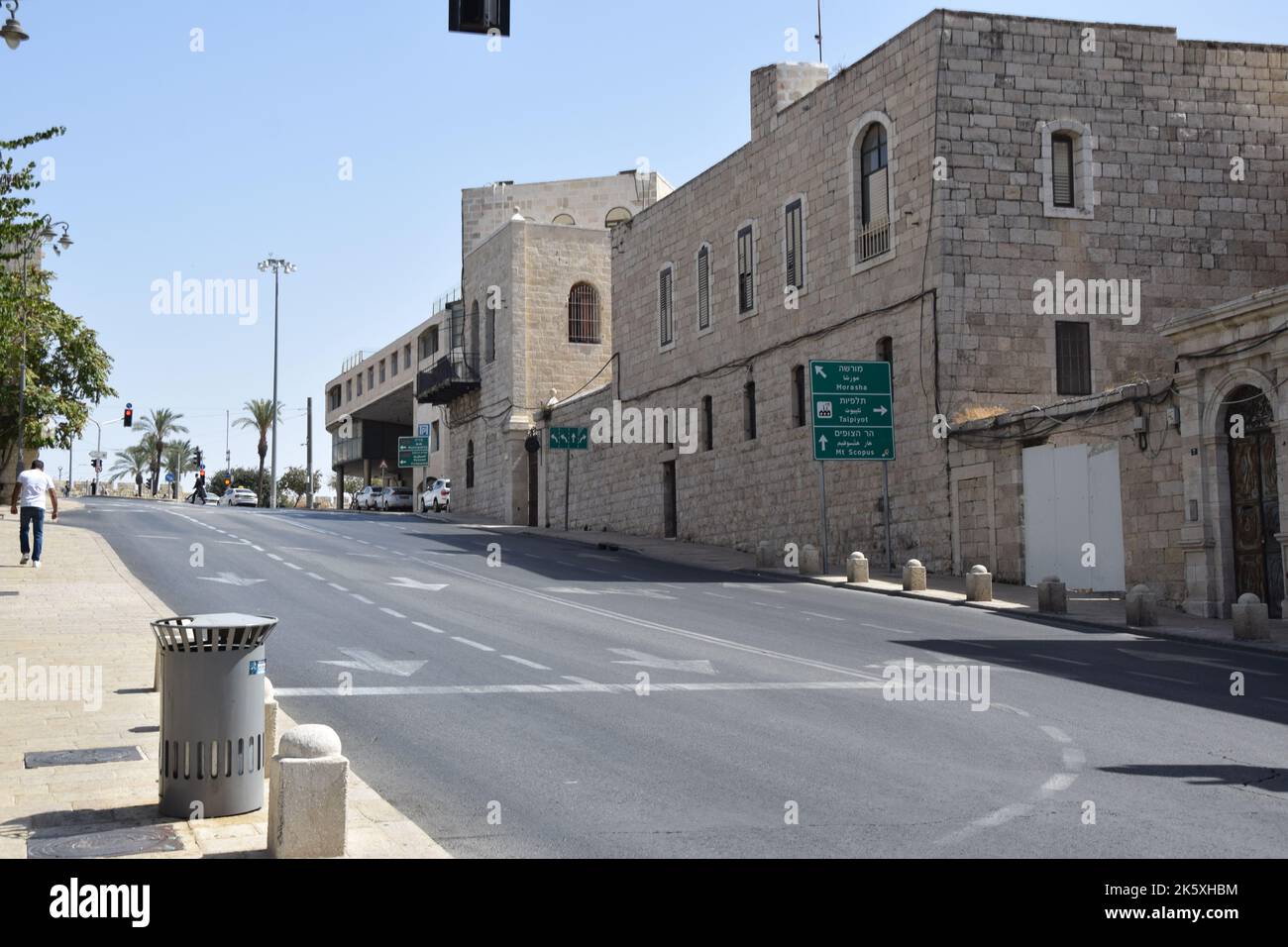 Leere Straßen Jerusalems während Rosh Hashanah 2022 Stockfoto