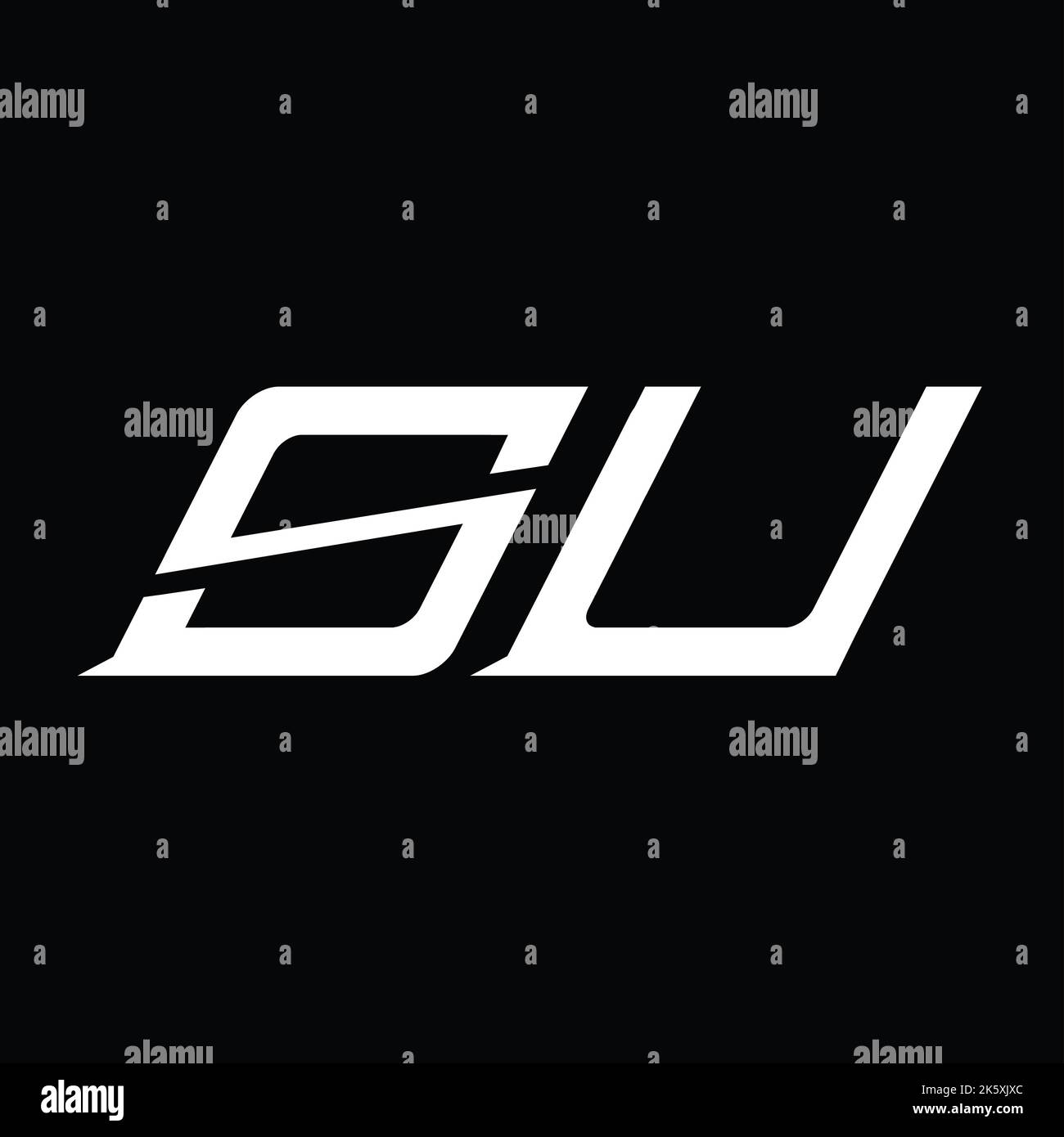 SU Logo Monogramm Brief mit Slice-Stil Design-Vorlage Stockfoto