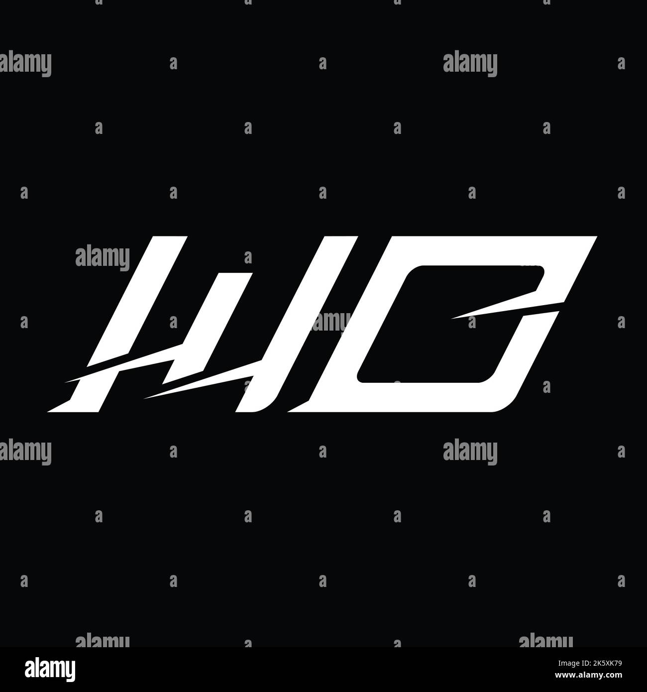 WD-Logo-Monogramm-Brief mit Slice-Design-Vorlage Stockfoto