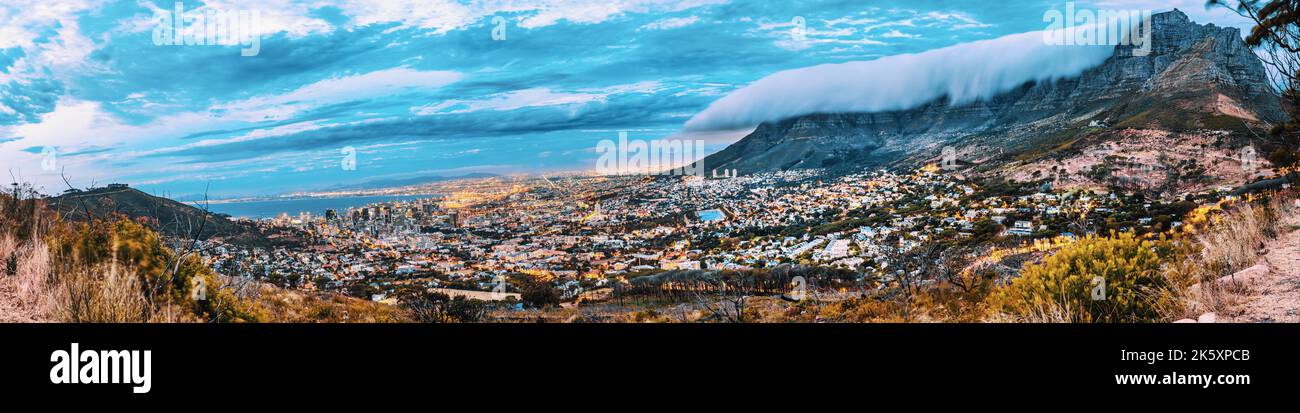 Panoramaszene auf dem Tafelberg, Kapstadt, Südafrika Stockfoto