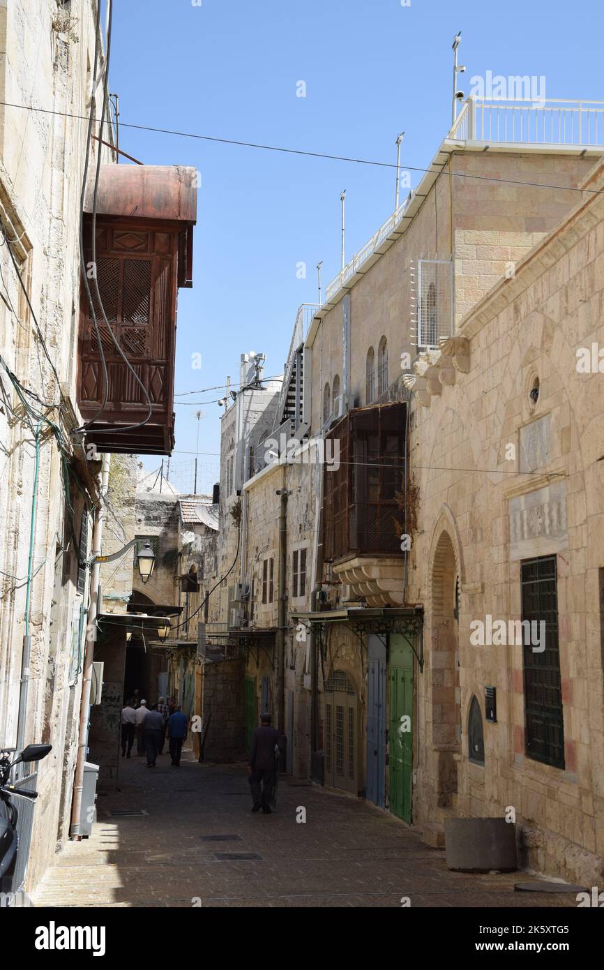 Straßen in der Altstadt von Jerusalem während Rosh Hashanah 2022 Stockfoto