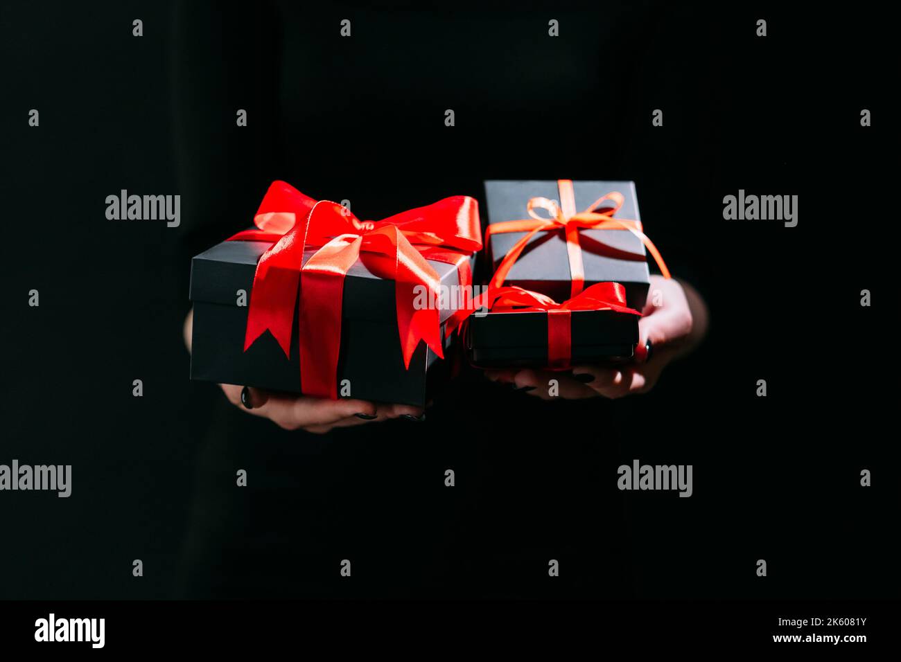 Festliche Geschenke Urlaub Überraschung Gruß Gratzen Stockfoto