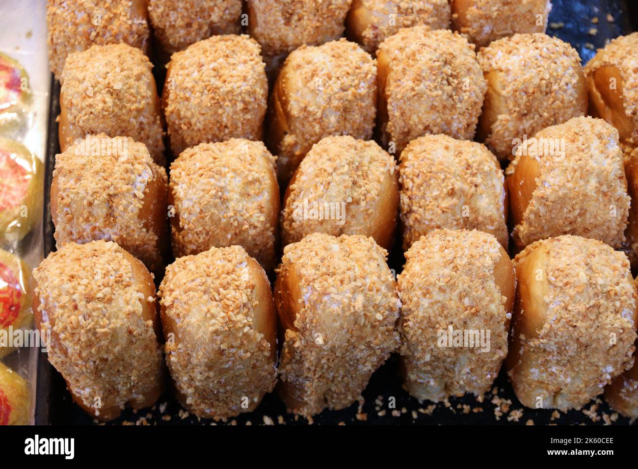 Taiwanesisches Essen. Erdnussmilchbrot, typisch taiwanesisches Süßgebäck. Stockfoto