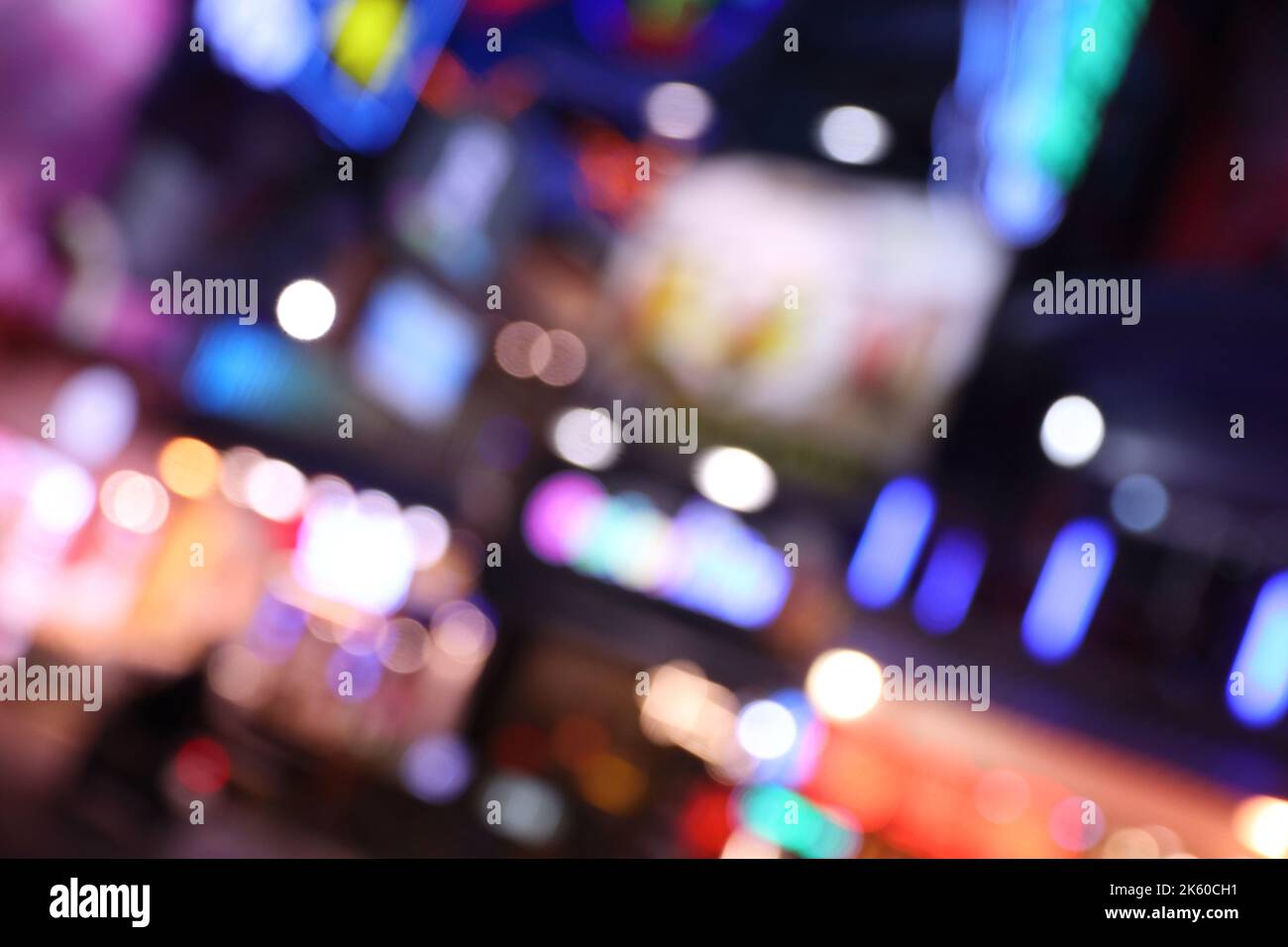 Neon City Lights - defokussed Kenting, Taiwan. Verschwommene Neons. Stockfoto