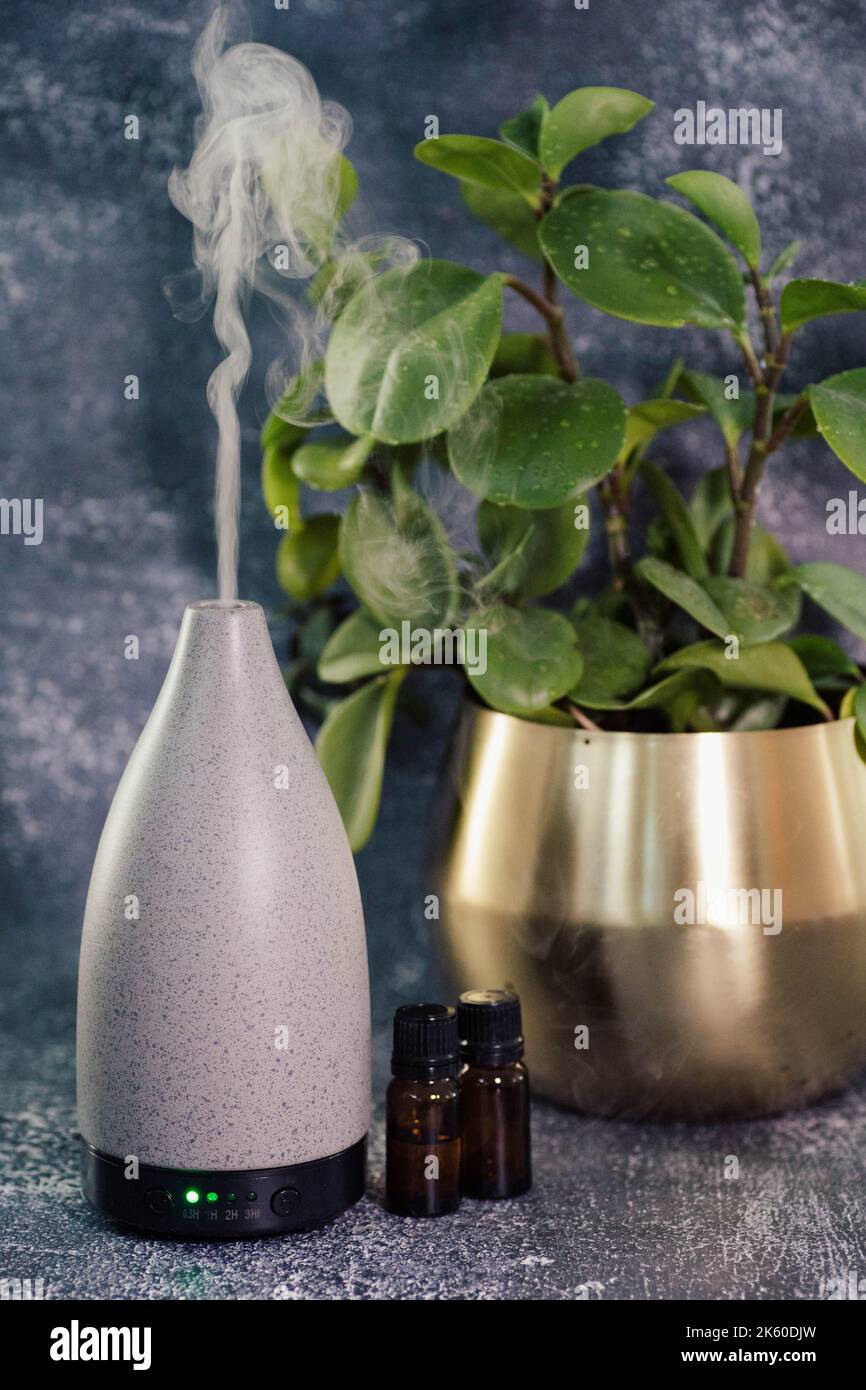 Aroma ätherisches Öl Diffusor für die Selbstpflege und Entspannung verwendet Stockfoto