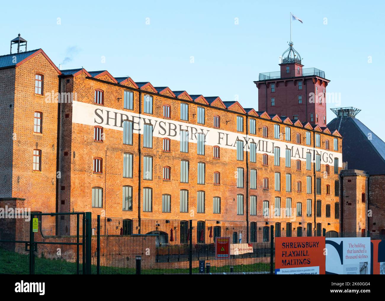 Die Flaxmill Maltings in Shrewsbury, Shropshire. Stockfoto
