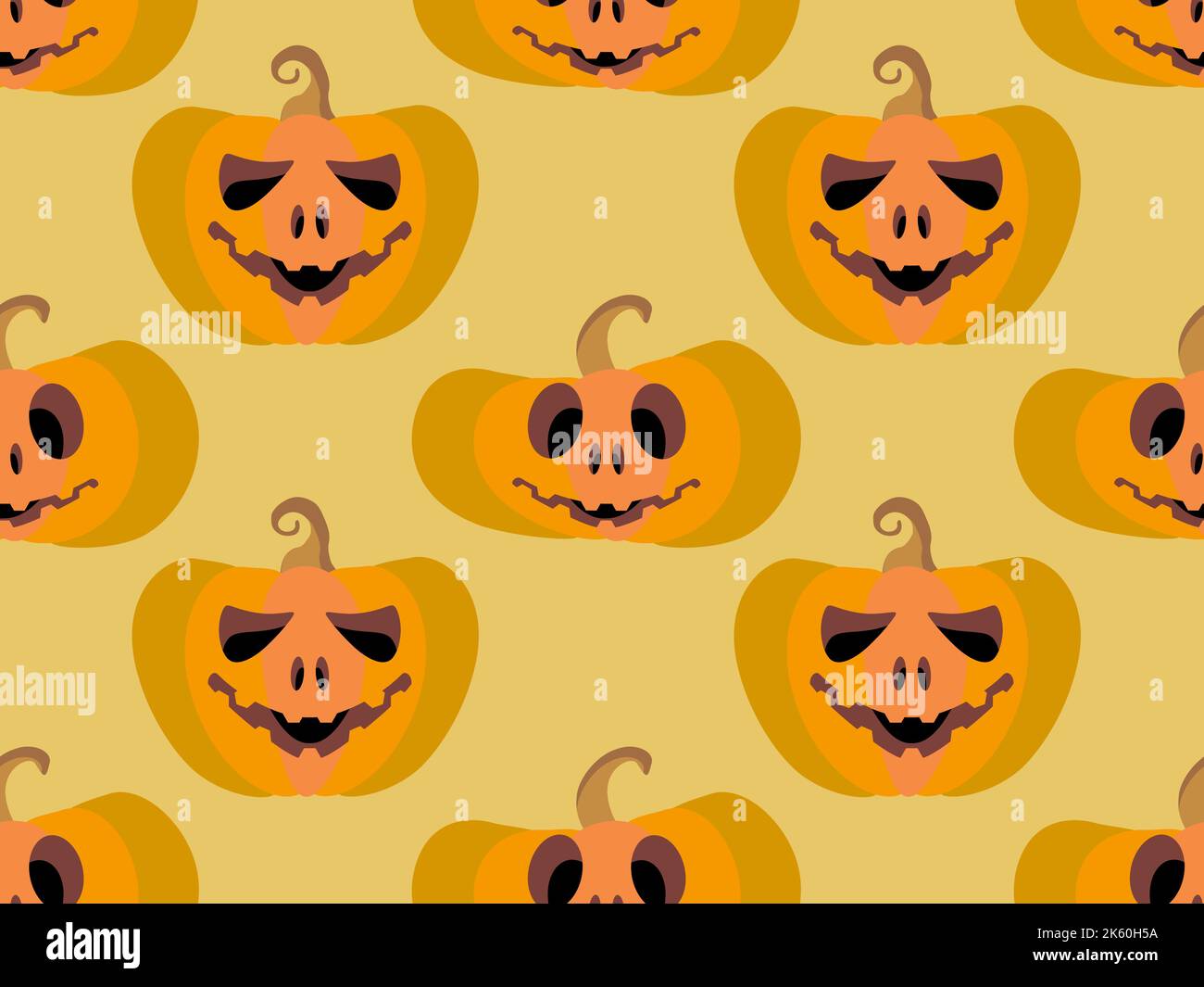Halloween Kürbisse nahtloses Muster. Halloween geschnitzte Kürbis Gesicht. Happy Halloween Oktober 31., Trick or Treat. Design für Print, Poster und Banner Stock Vektor