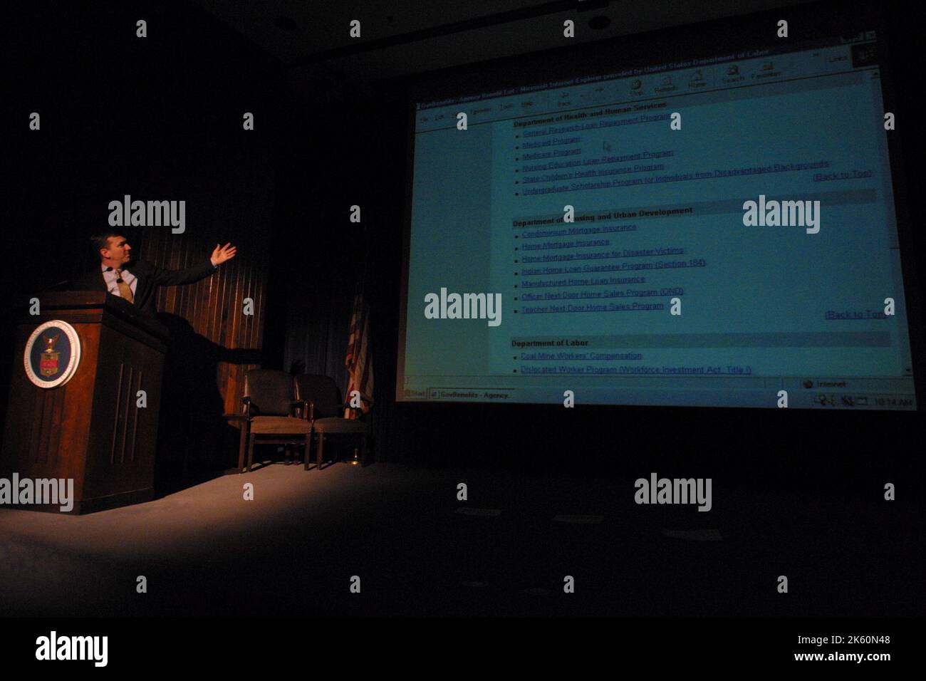 Office of the Assistant Secretary for Administration and Management - Rollout der E-Benefits-Website von E-Government Stockfoto