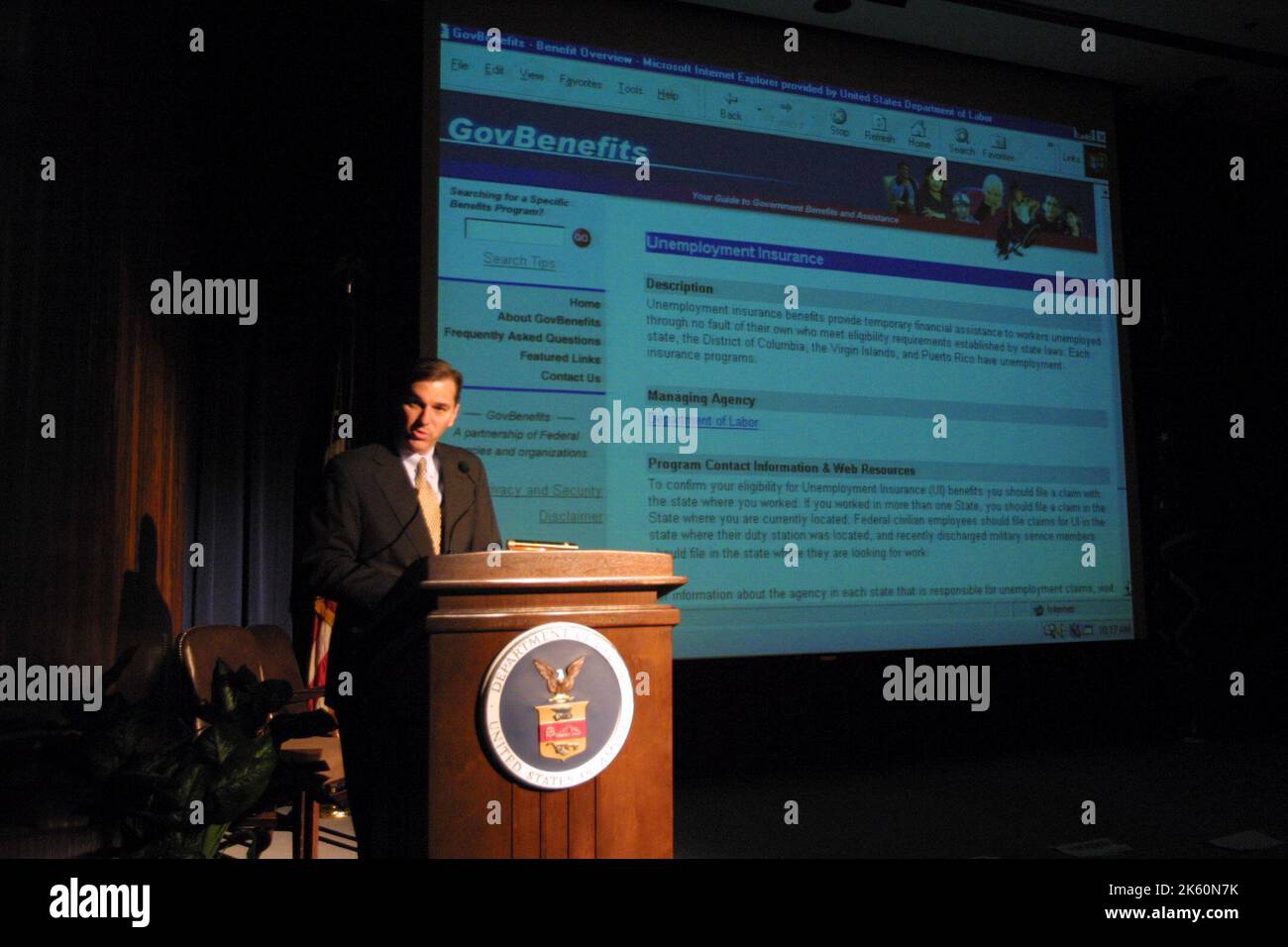 Office of the Assistant Secretary for Administration and Management - Rollout der E-Benefits-Website von E-Government Stockfoto