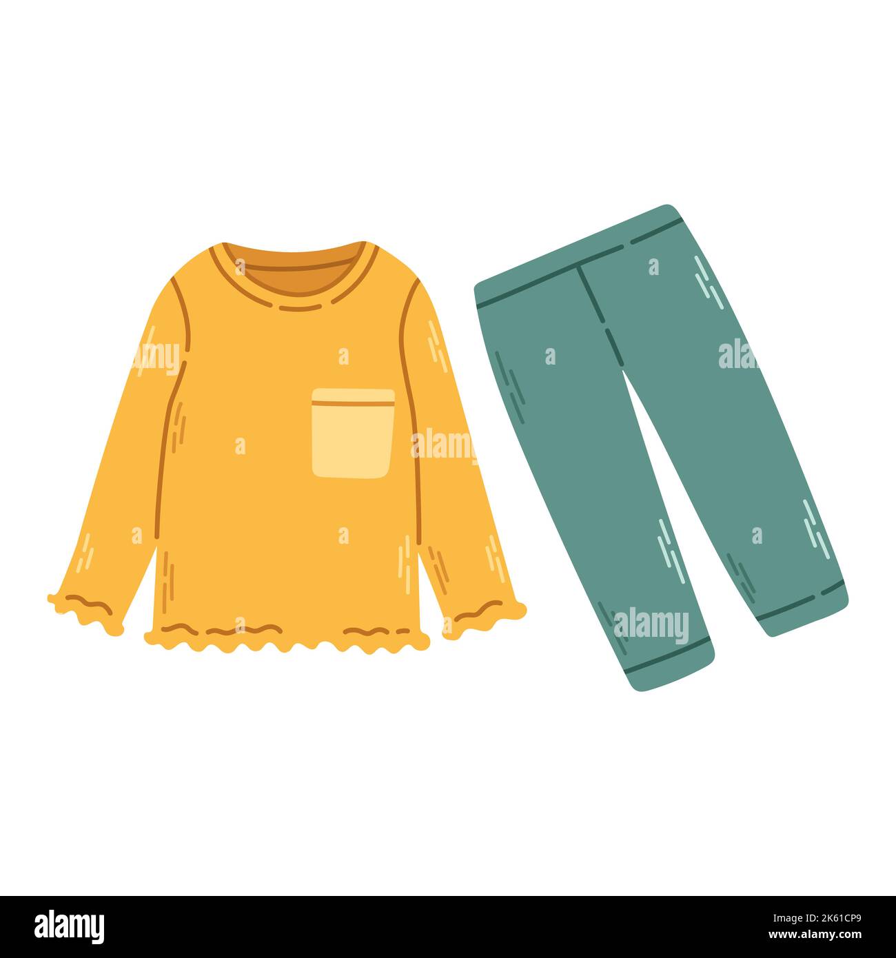 Schlafanzug für Mädchen Pyjama, Nachthemd, Schlafanzug, isolierte Vektor eps 10 Stock Vektor