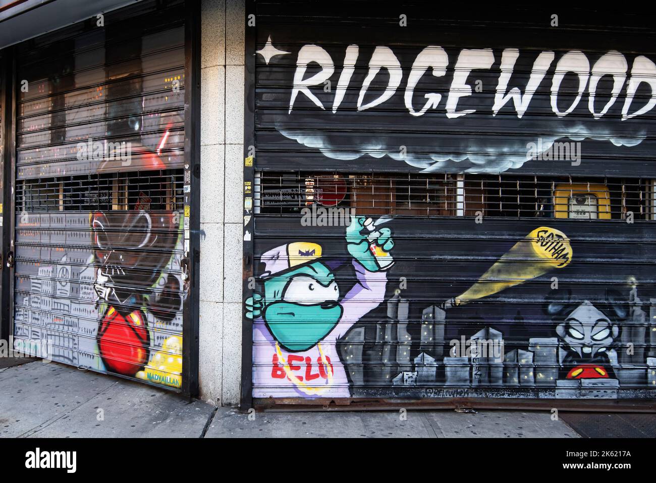 Beschilderung zum Viertel Ridgewood New York City Stockfoto