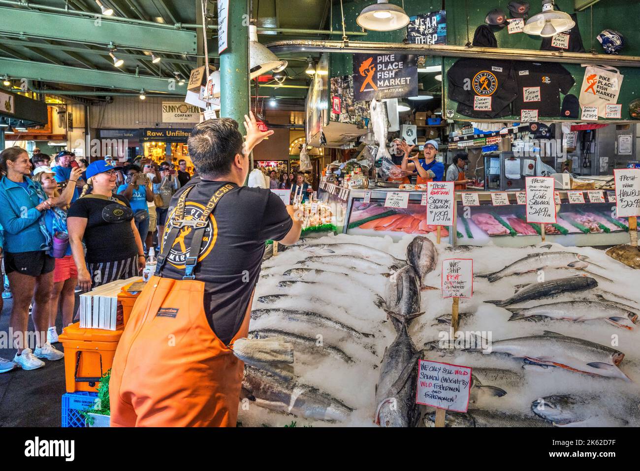 Pike Place Fish Market, Seattle, Washington, USA Stockfoto