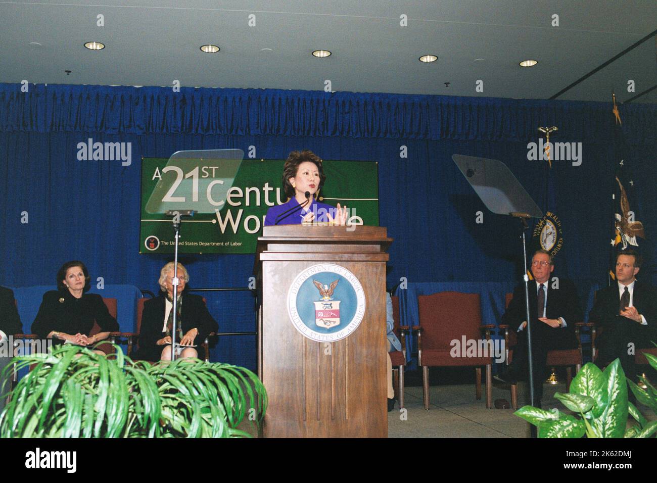 Büro des Sekretärs - Sekretärin Elaine Chao Begrüßungszeremonie Stockfoto