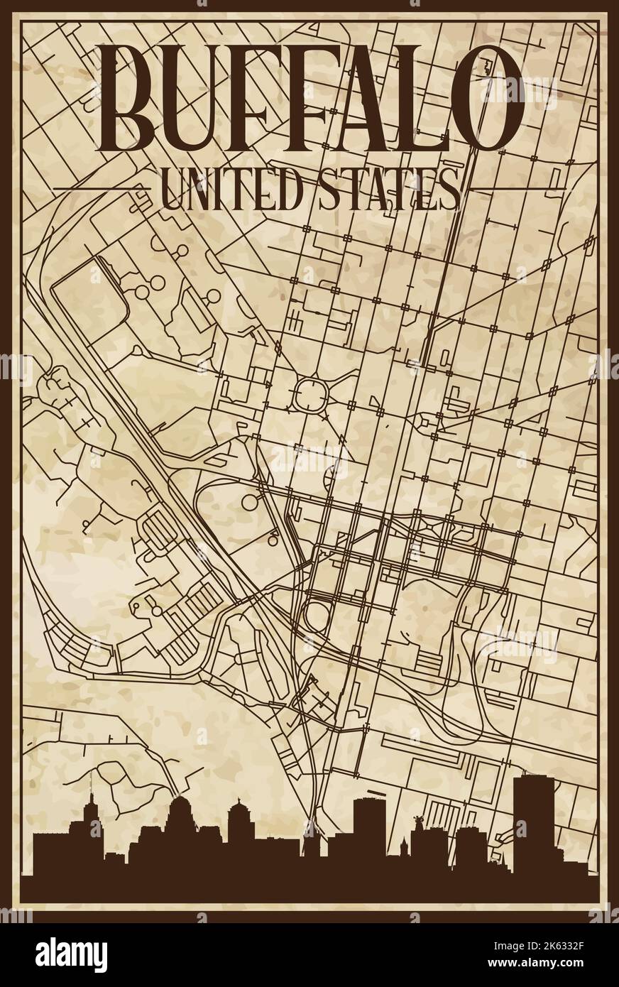 Map of buffalo Stock-Vektorgrafiken kaufen - Alamy
