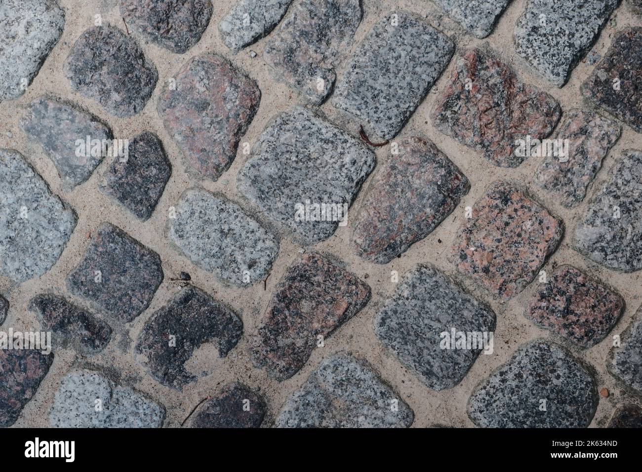 Stein Blöcke alten aus einem natürlichen Stein. Blick von oben Stockfoto