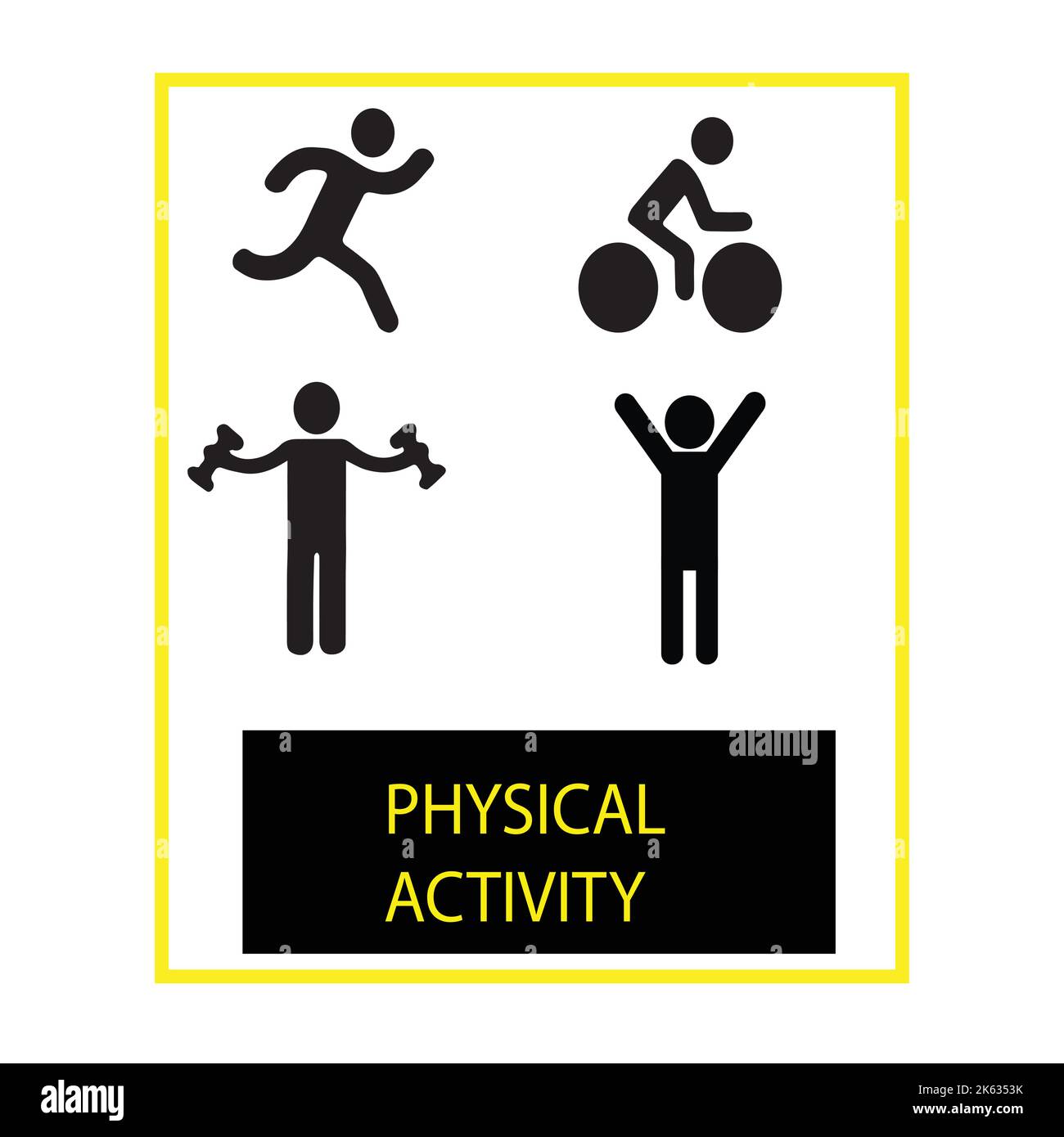 Sport People Silhouetten mit dem Text körperliche Aktivität Stock Vektor
