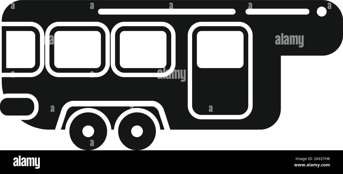 Fahrzeug Anhänger Symbol einfacher Vektor. Auto-Bus. Van Camp Stock Vektor