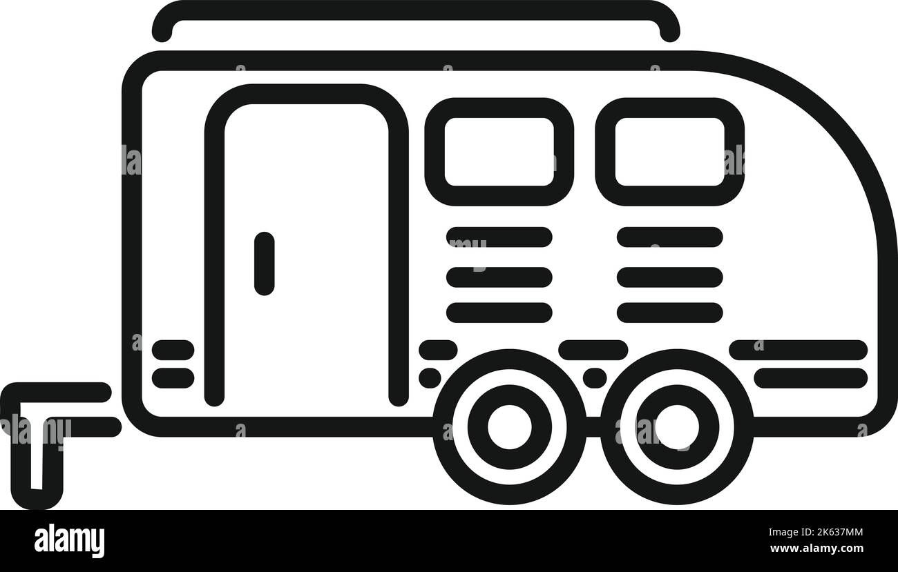 Umrissvektor für Camper-Symbol. Auto-Bus. Transporter Stock Vektor