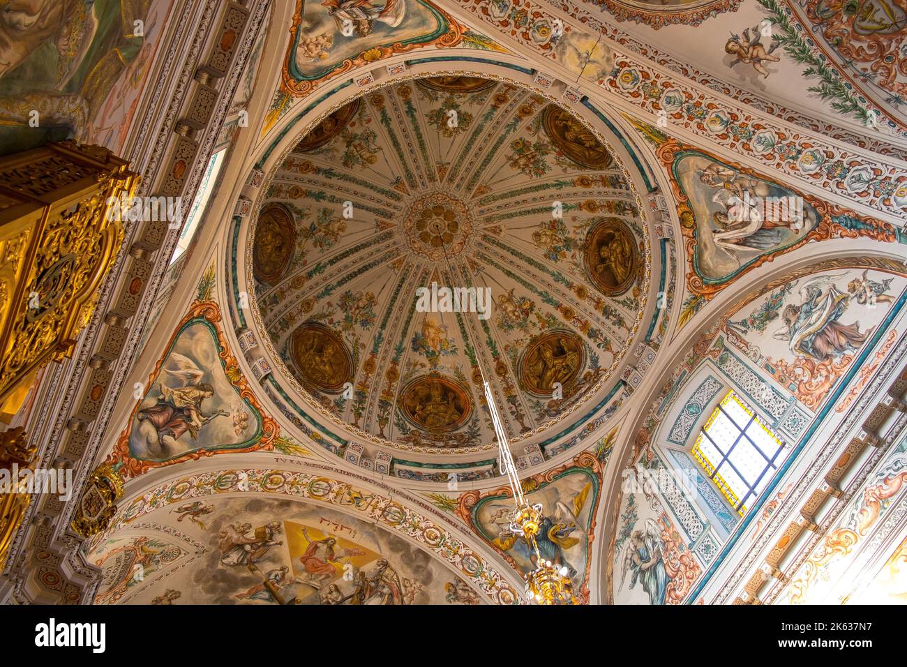 Sevilla, Spanien, barockes Innere des Hospital de los Venerables, Kapelle innen Stockfoto