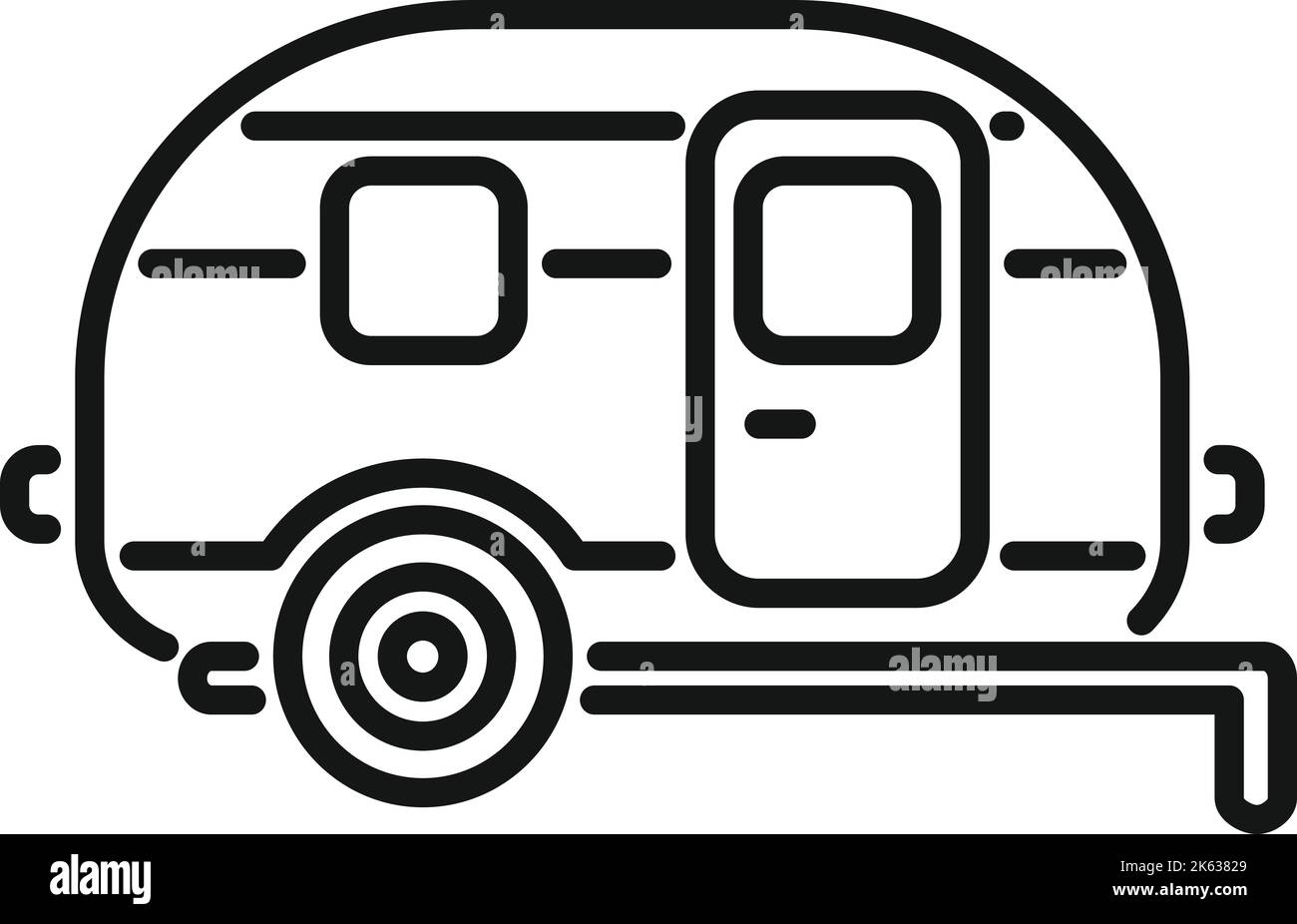 Umrissvektor für Camper RV-Symbol. Auto-Bus. Transporter Stock Vektor