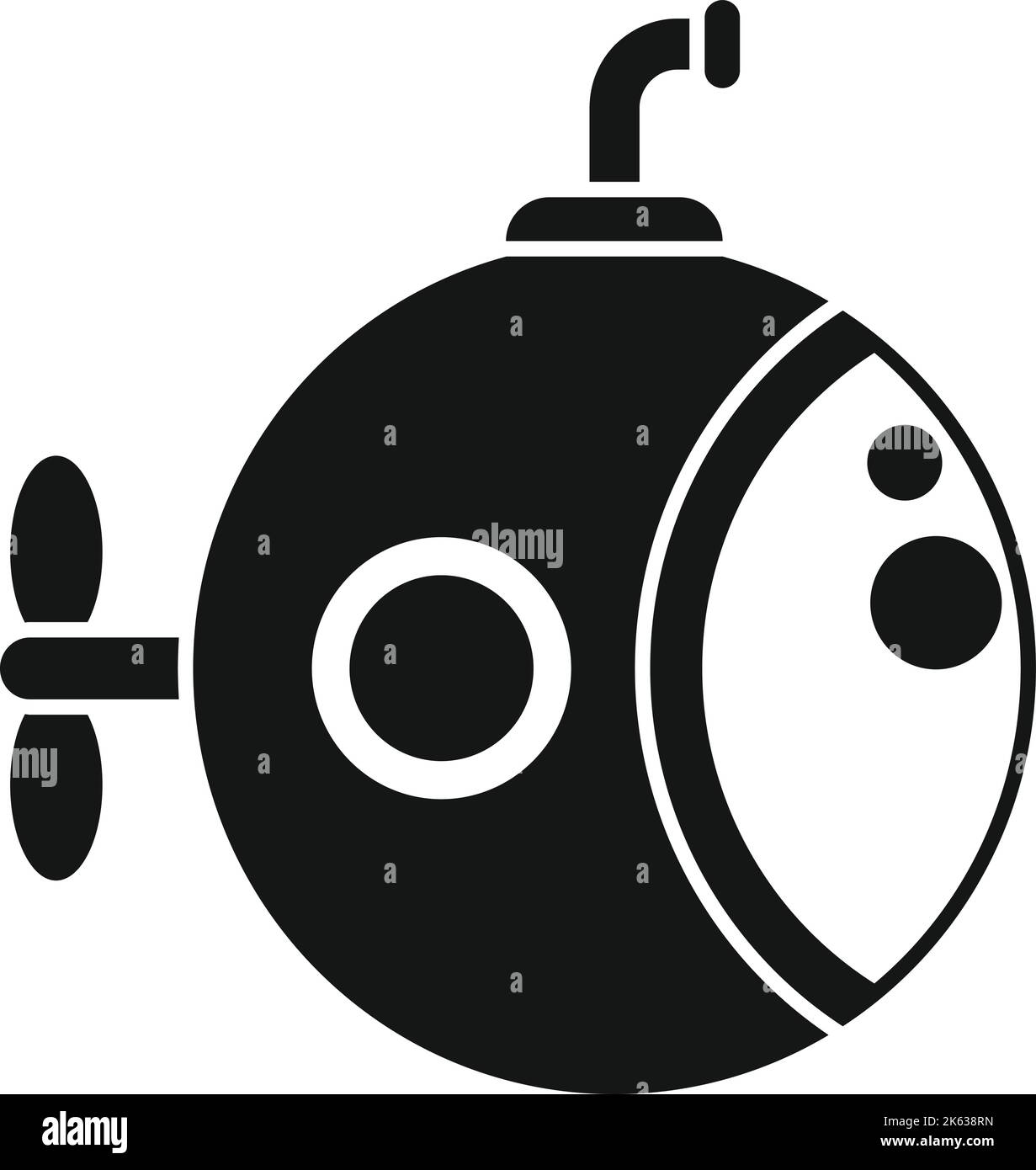 Unterwasserschiff Symbol einfacher Vektor. Seeboot. U-Boot Stock Vektor