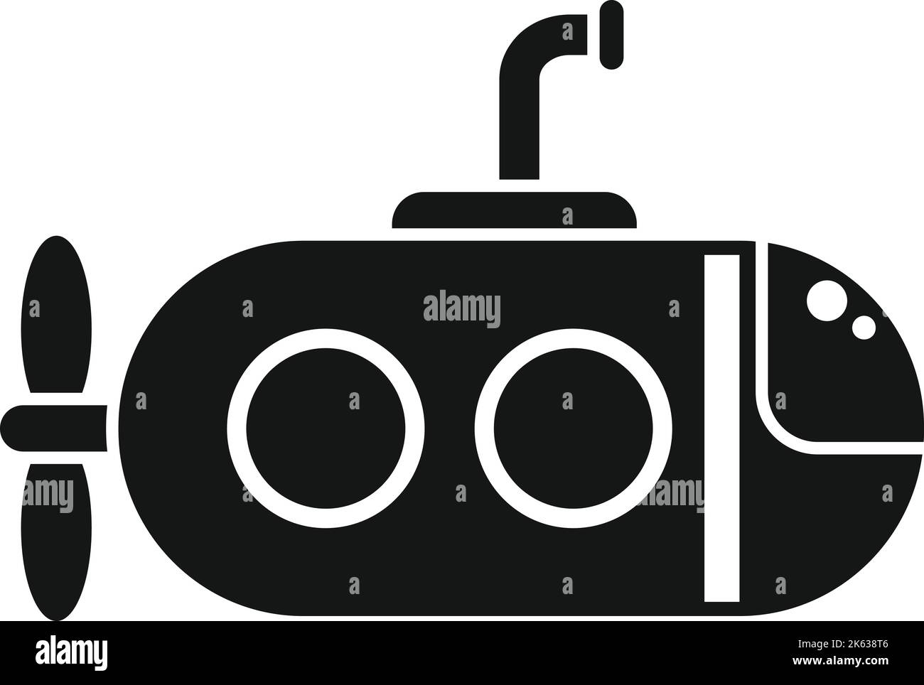 U-Boot-Symbol einfacher Vektor. Seeschiff. Unterwassermarine Stock Vektor