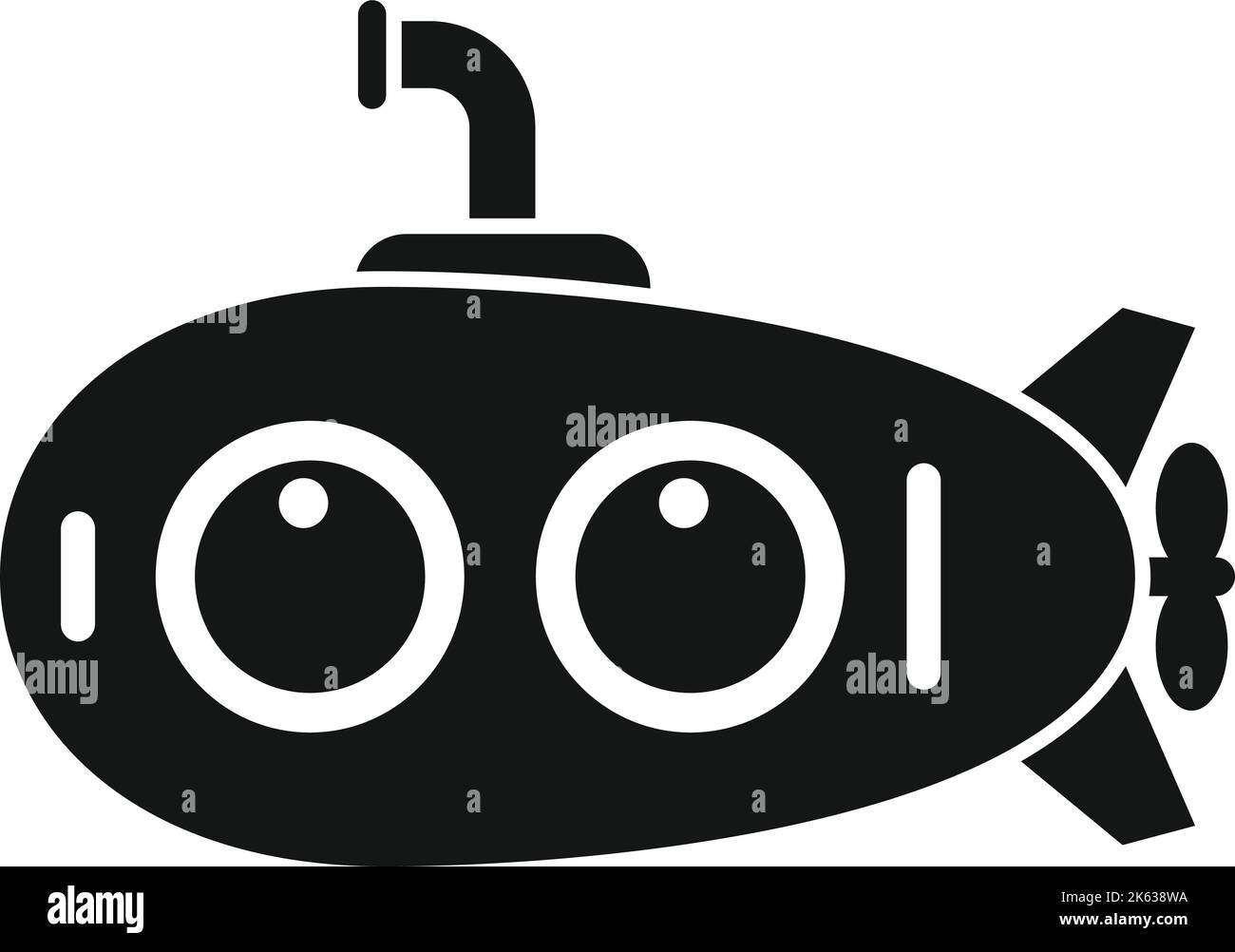 Unterwasser bathyscaphe Symbol einfachen Vektor. U-Boot. Seeboot Stock Vektor