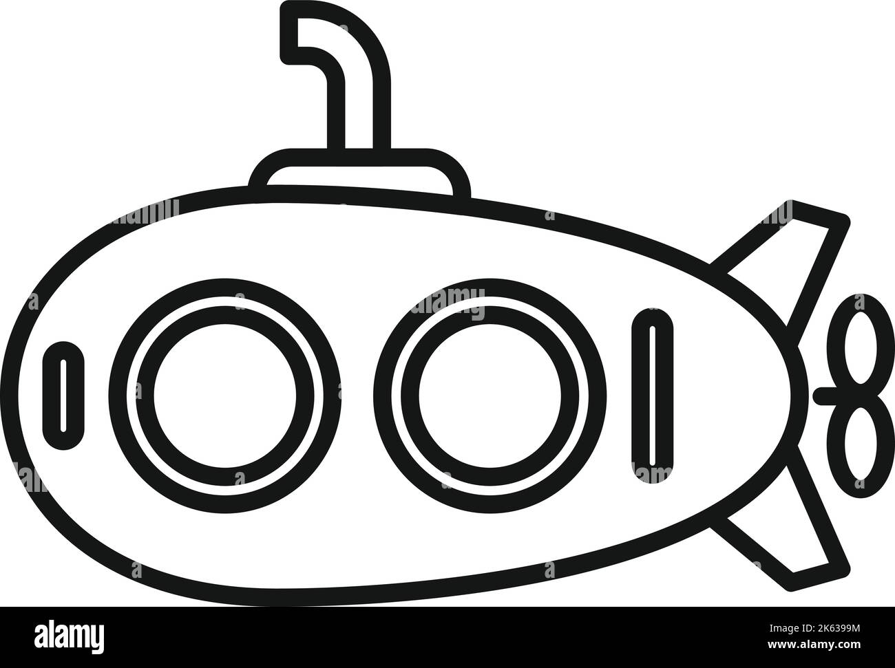 Sea bathyscaphe Symbol Umriss Vektor. U-Boot. Tief im Meer Stock Vektor