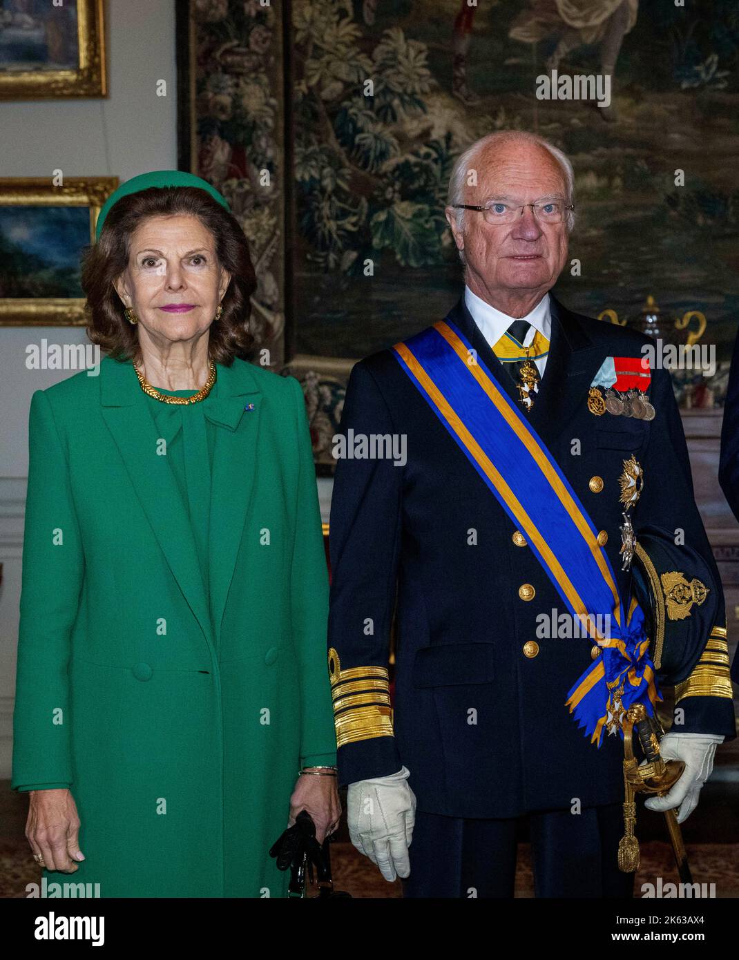 Stockholm, Schweden. 11. Oktober 2022. König Carl Gustav und Königin