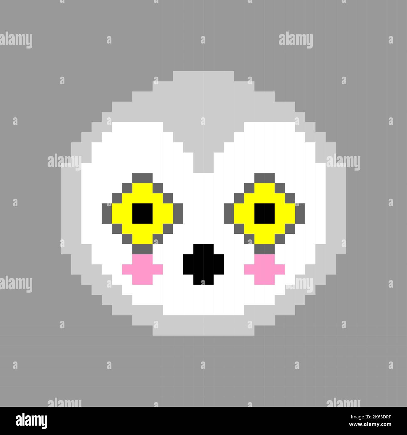 Ein süßer Vektor eines Eulengesichts isoliert auf grauem Hintergrund, Cartoon-Design Stock Vektor