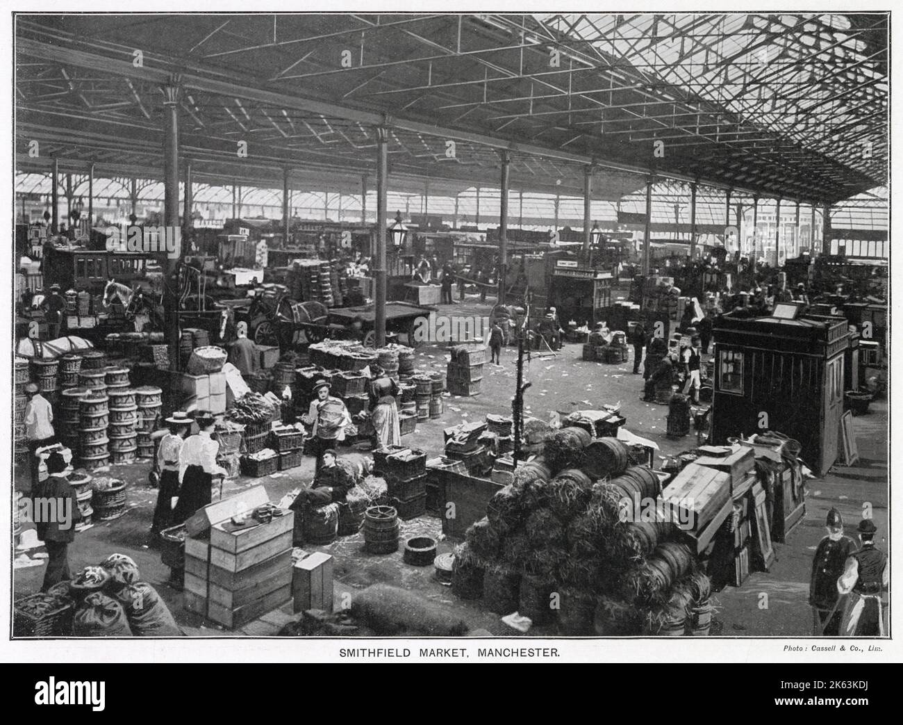 Das Innere des Smithfield Markts befand sich auf einer Fläche von weniger als 12,000 Quadratmetern. Stockfoto