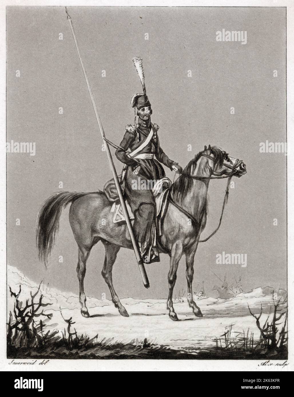 Ein Kosack der russischen Armee. Stockfoto