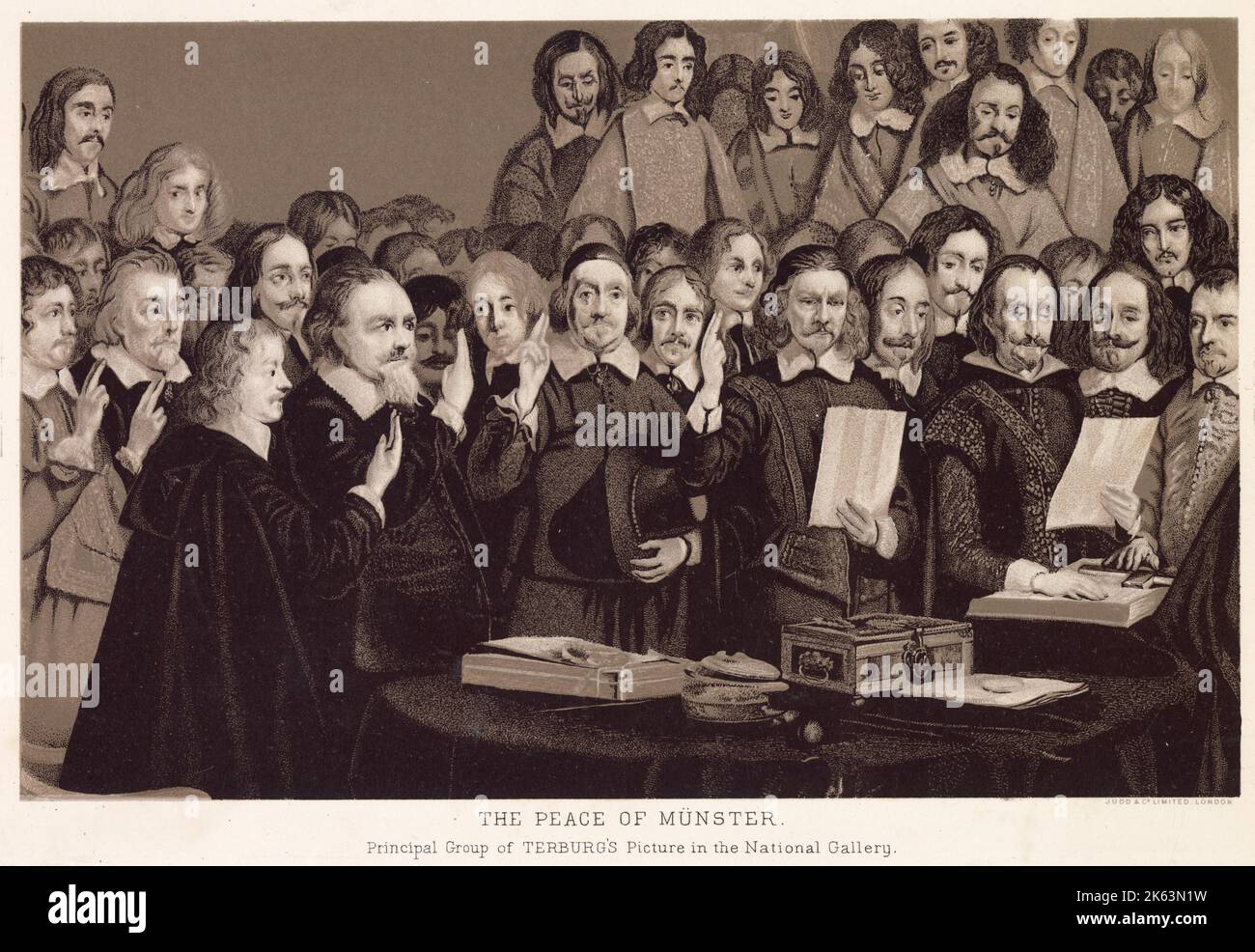 Der in Osnaburg (oder MUNSTER, wo am 24. Oktober weitere Unterschriften hinzugefügt wurden) unterzeichnete FRIEDEN WESTFALENS beendet den Krieg, obwohl Frankreich und Spanien weiter kämpfen Stockfoto