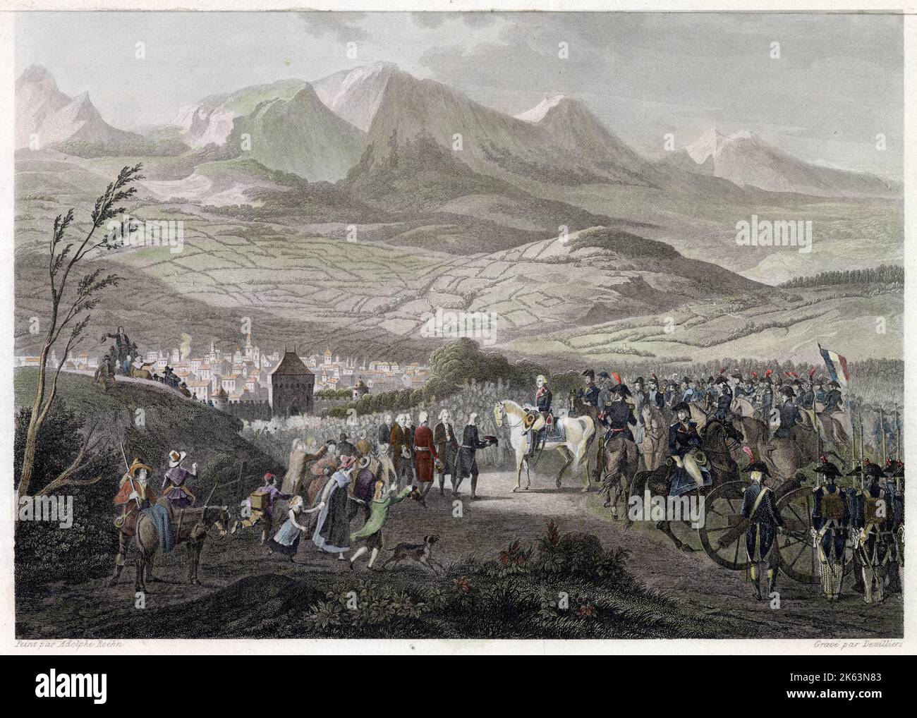 CHAMBERY (Savoie) die Stadt gibt der französischen Revolutionsarmee nach Stockfoto