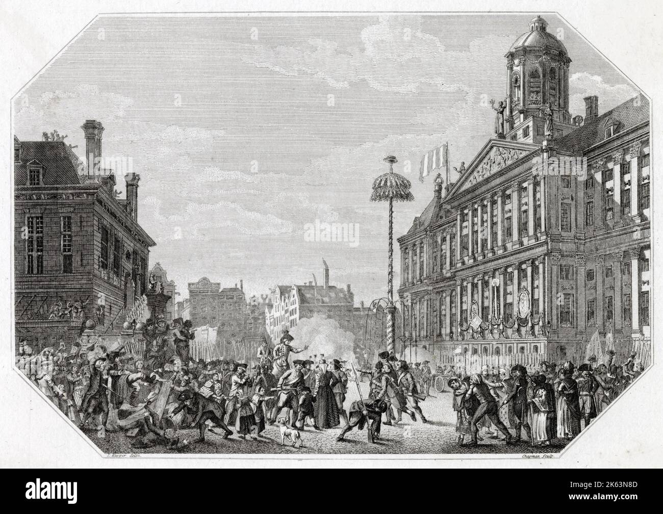 Die französische Revolutionsarmee betritt Amsterdam Stockfoto