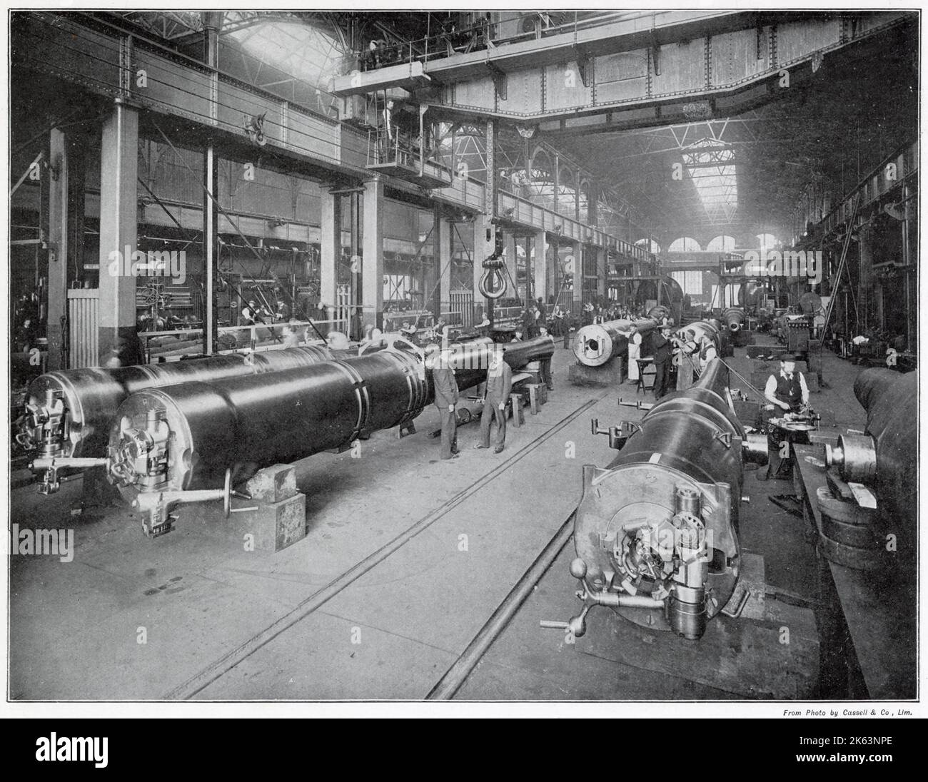 Artillerieherstellung bei Woolwich Arsenal (The Royal Gun Company). Stockfoto