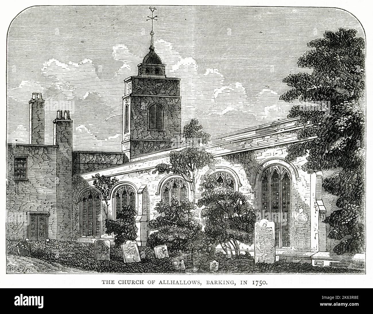All Hallows by the Tower, manchmal auch bekannt als All Hallows Barking, gilt als die älteste Kirche in der City of London. Es überlebte das große Feuer von London im Jahr 1666, wurde aber während des Blitzes im Zweiten Weltkrieg schwer beschädigt Nach umfangreichen Rekonstruktionen wurde sie 1957 umgewidmet. Stockfoto