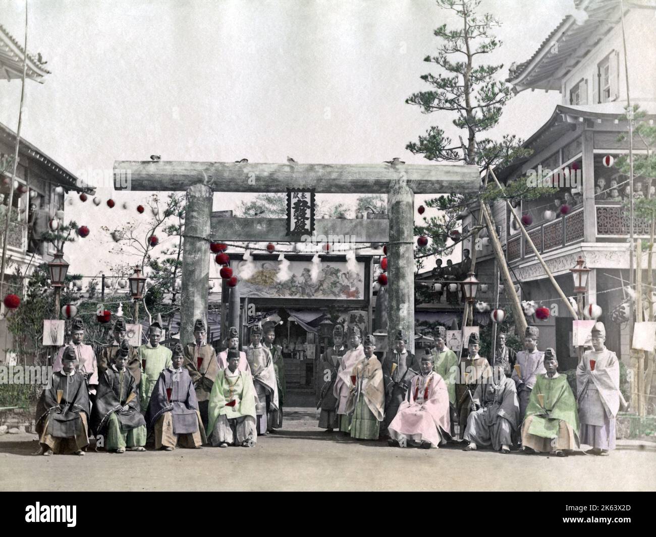 Gruppe buddhistischer Priester, Japan, ca. 1880er. Stockfoto