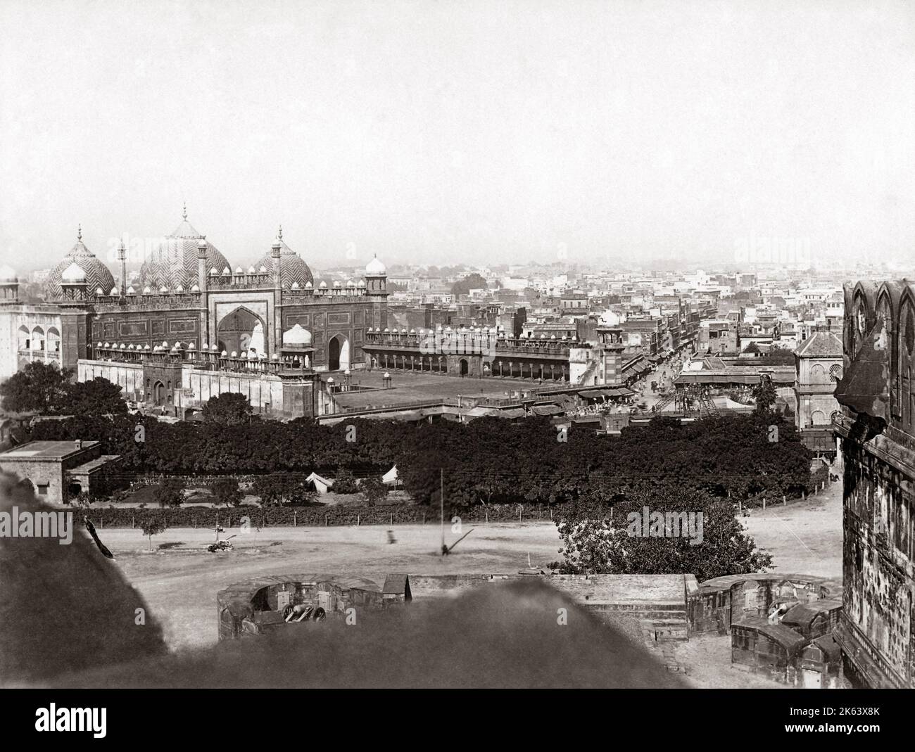 Jama Masjid oder Pearl Mosque, Agra, Indien, ca. 1890. Stockfoto