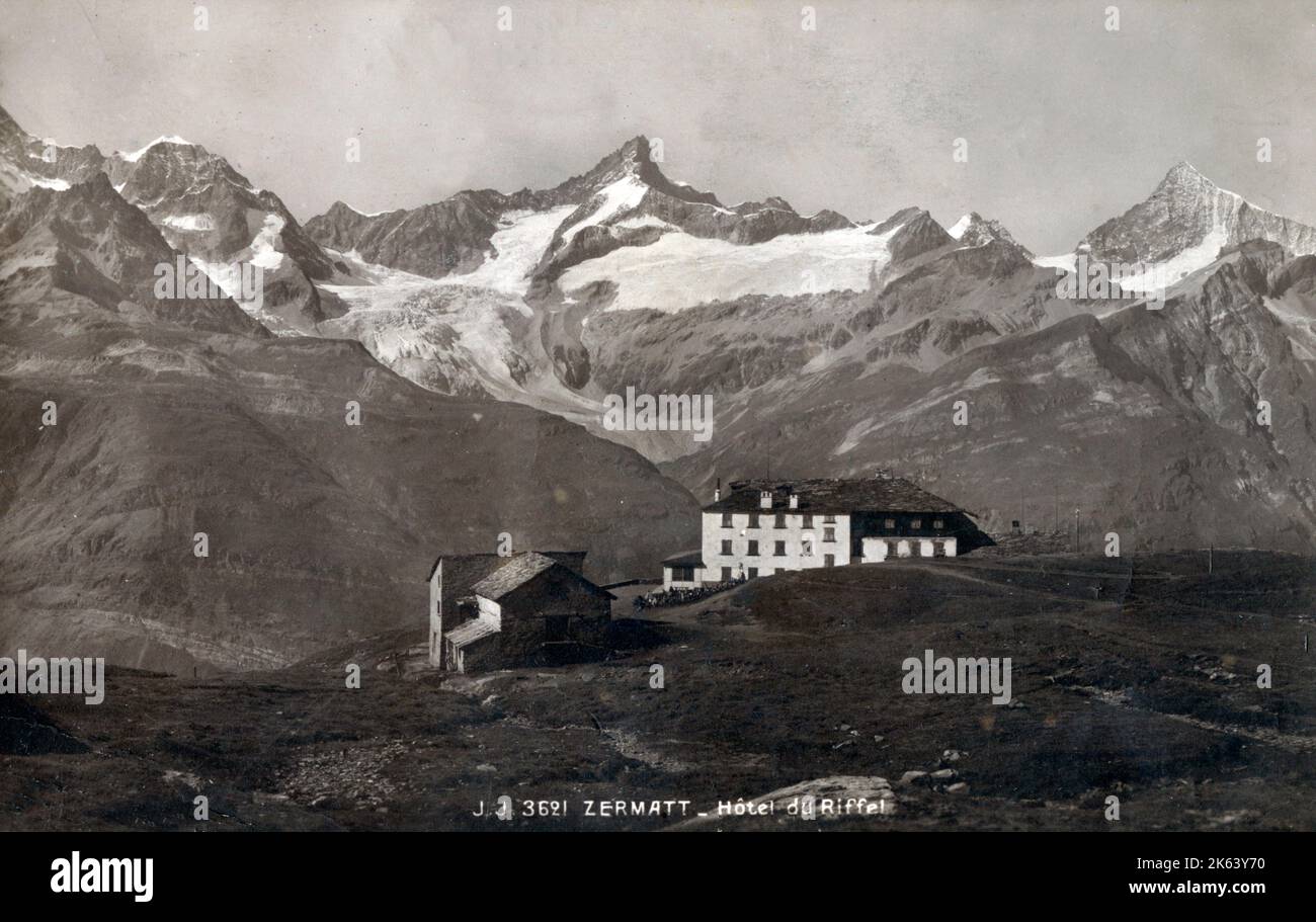 Hotel de Riffel - Zermatt, Schweiz. Stockfoto