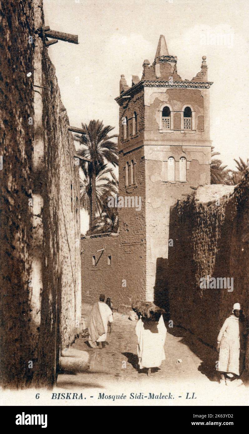 Moschee Sidi Abdel el-Moumen - Biskra, Algerien. Stockfoto